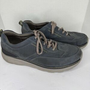 Clarks Mens Pro Lace Blue Leather Casual Sneakers‎ Shoes Size 12